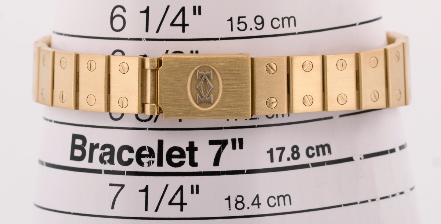 Ladies Cartier Santos WHITE ROMAN DIAMOND 18K Yellow Gold Automatic 24mm 8170