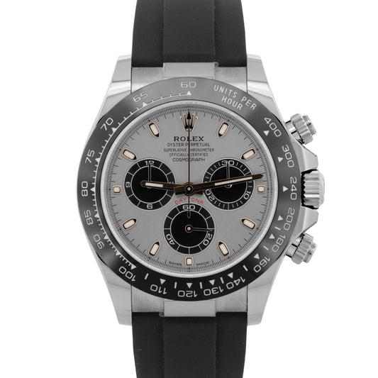 2019 PAPERS Rolex Daytona SILVER GHOST 18K Gold Oysterflex 40mm 116519 LN BOX