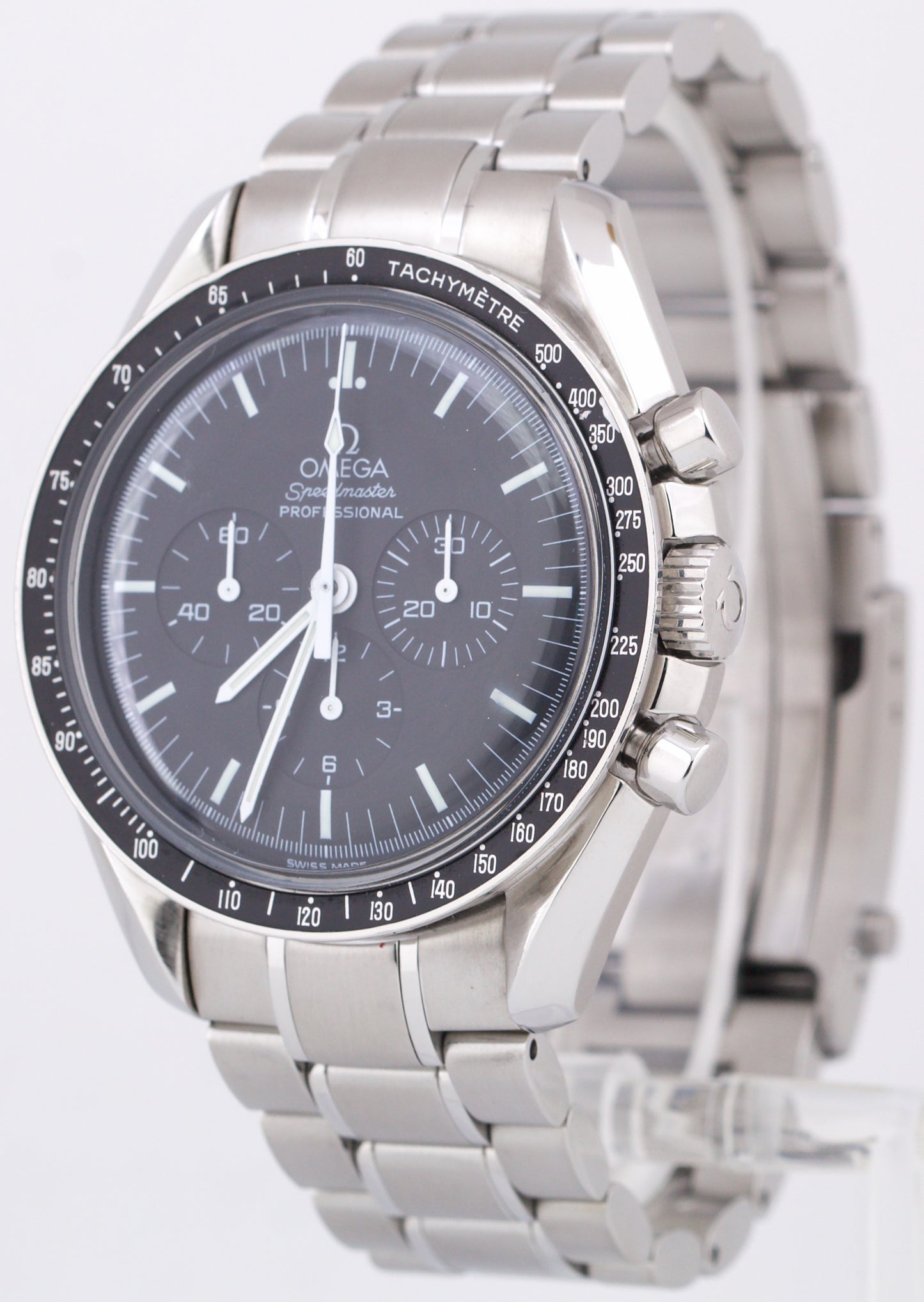 MINT Omega Speedmaster Moonwatch Manual Stainless 3572.50 Black 42mm Watch BOX