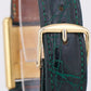 VINTAGE Ladies Cartier Tank Louis 18k Gold Green Leather 78087 21mm Manual Watch