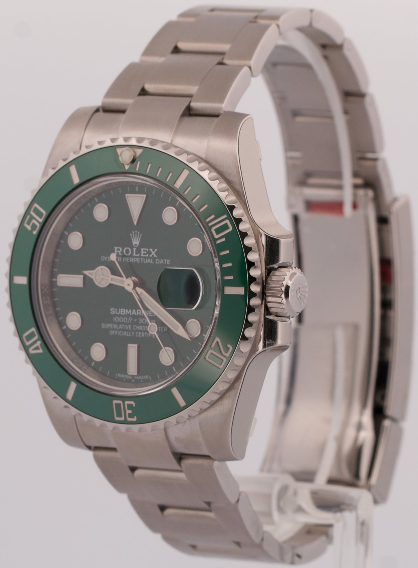 NOS STICKERED 2018 PAPERS Rolex Submariner HULK Steel Green 40mm 116610 LV BOX