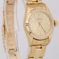 1985 Ladies Rolex Oyster Perpetual 26mm CHAMPAGNE 18K Yellow Gold Fluted 67198