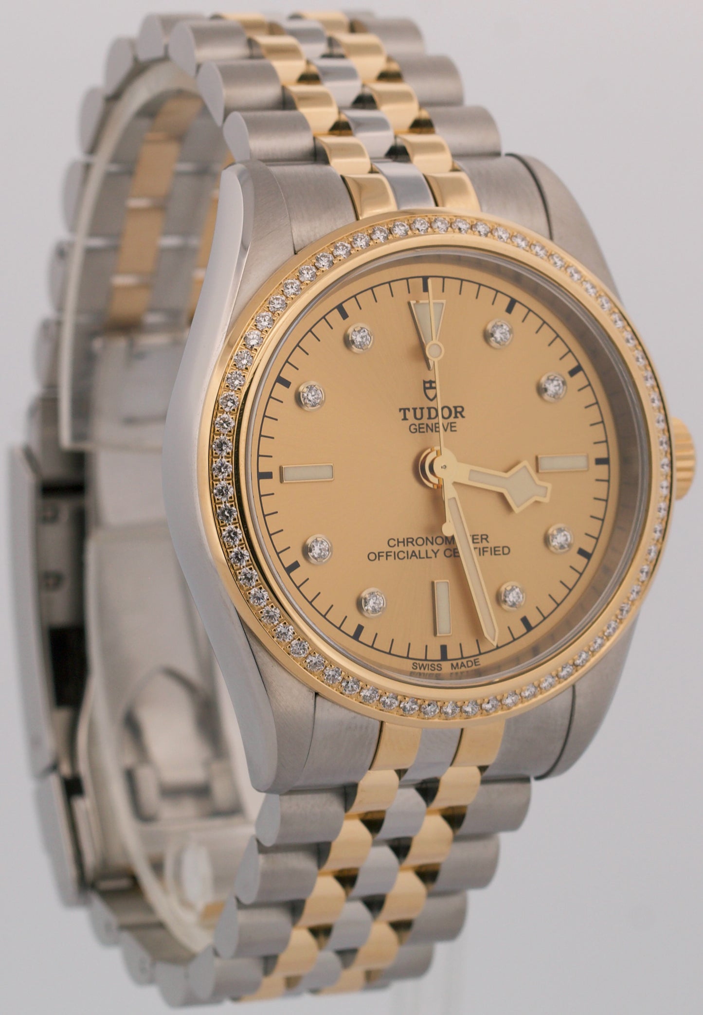 2024 PAPERS Tudor Black Bay CHAMPAGNE DIAMOND 18K Gold Steel 39mm 79673 Watch BOX