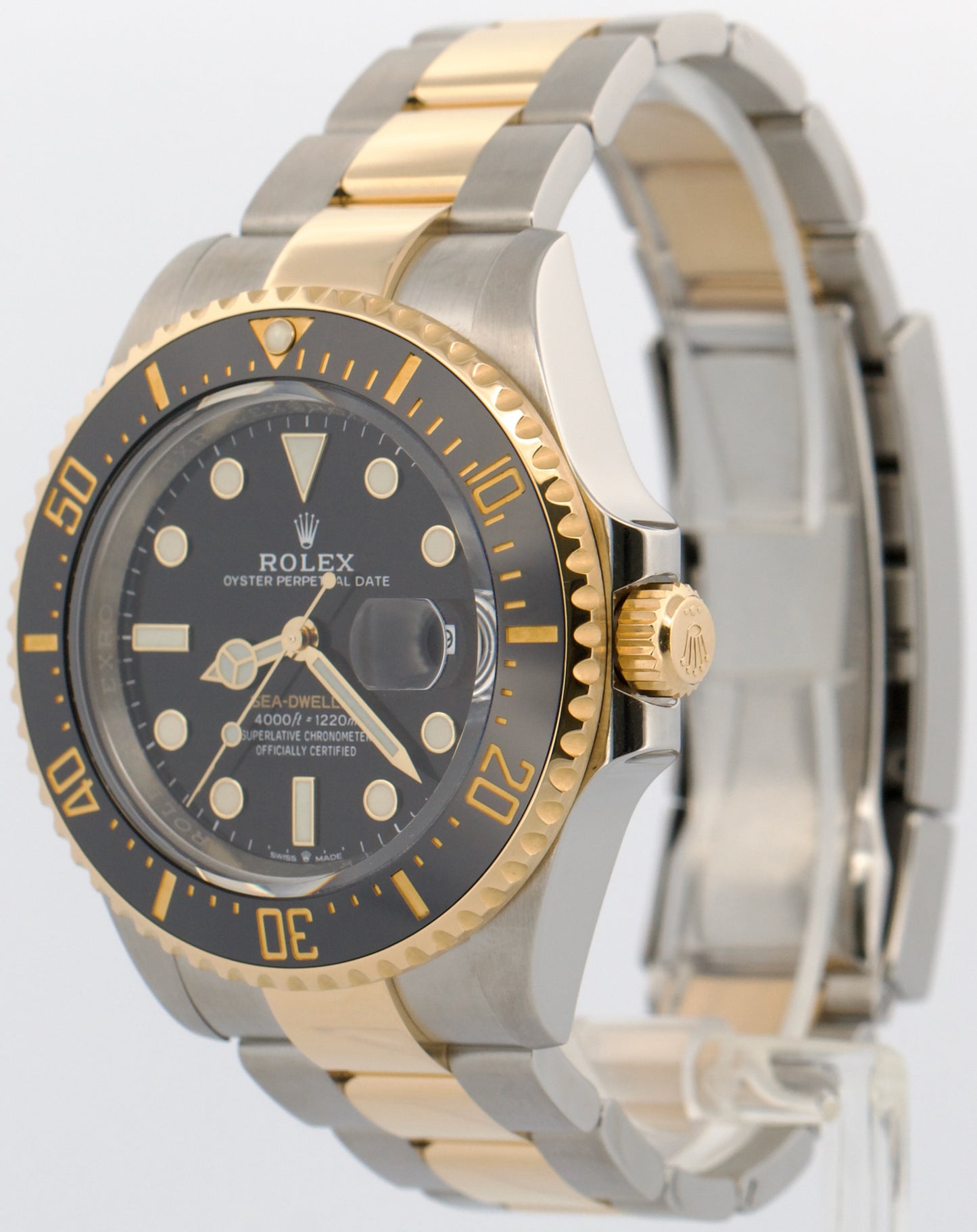2021 PAPERS Rolex Sea-Dweller 43mm BLACK Two-Tone 18K Gold Steel 126603 BOX