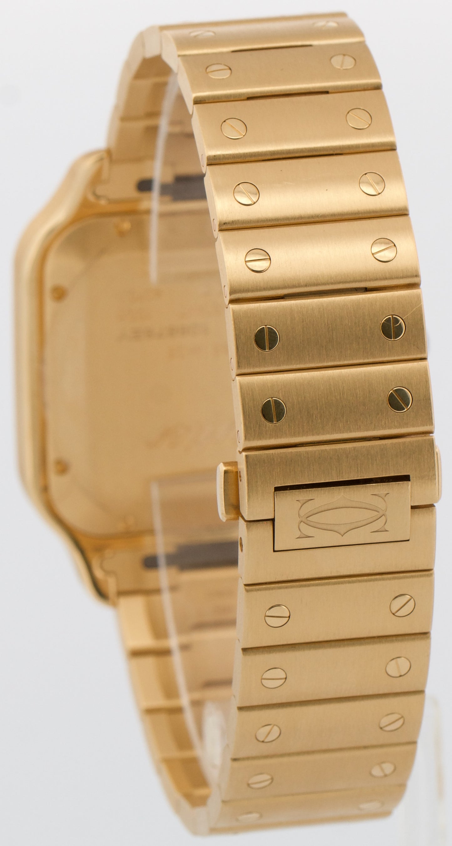 2024 PAPERS Cartier Santos GOLD SUNRAY 18K Yellow Gold 39.8mm 4070 WGSA0095 BOX