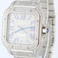 Cartier Santos LARGE PAPERS Pave DIAMOND 47.5x39.8mm WSSA0018 4072 Watch BOX