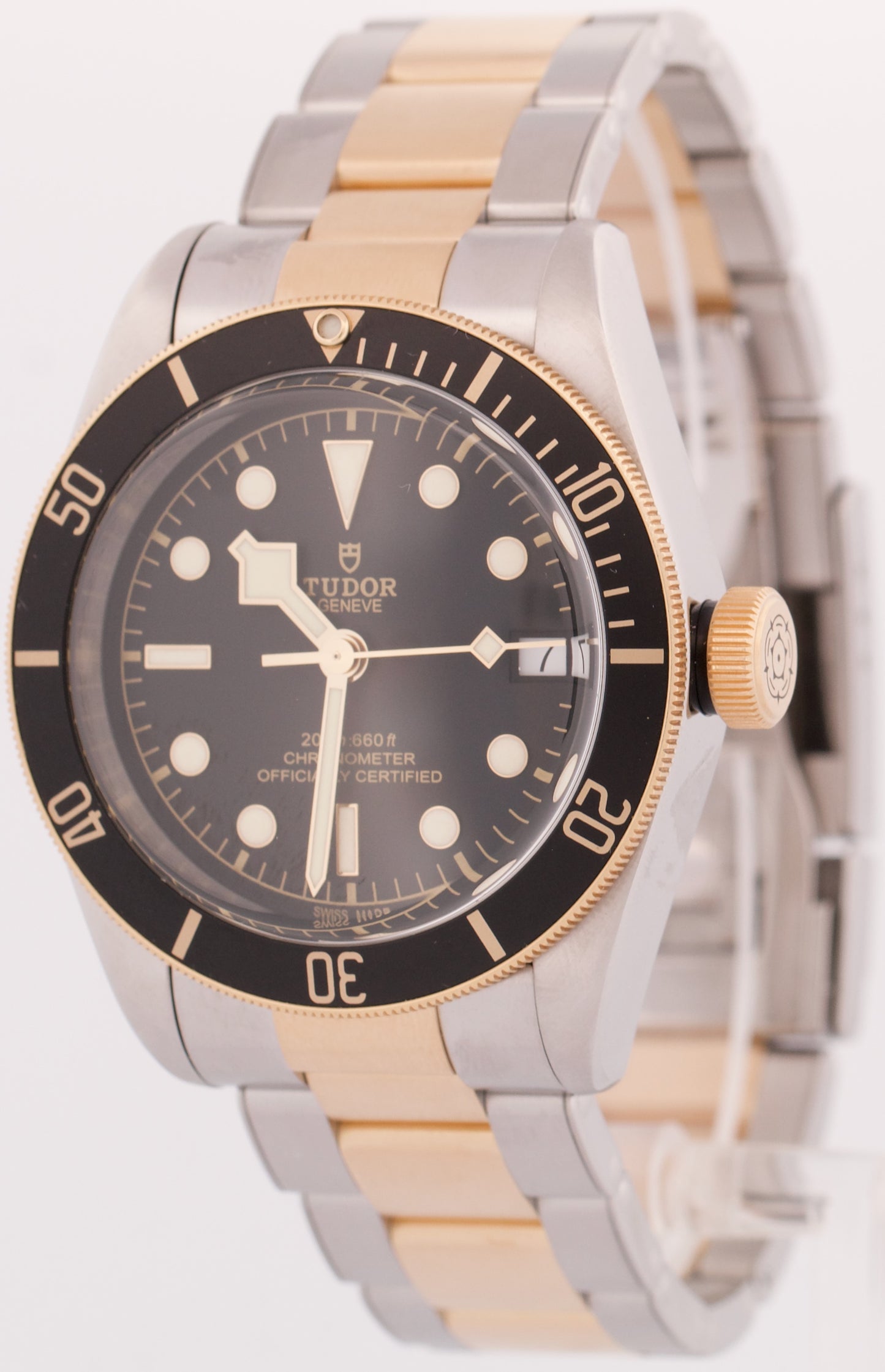 2023 PAPERS Tudor Black Bay Heritage Two-Tone Gold Black 41mm Watch 79733N BOX