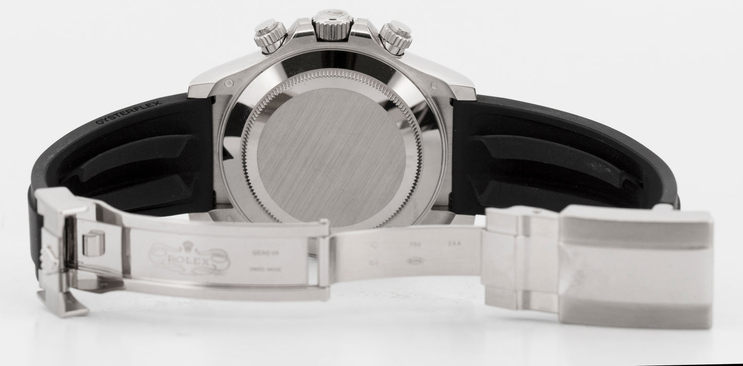 2019 PAPERS Rolex Daytona SILVER GHOST 18K Gold Oysterflex 40mm 116519 LN BOX