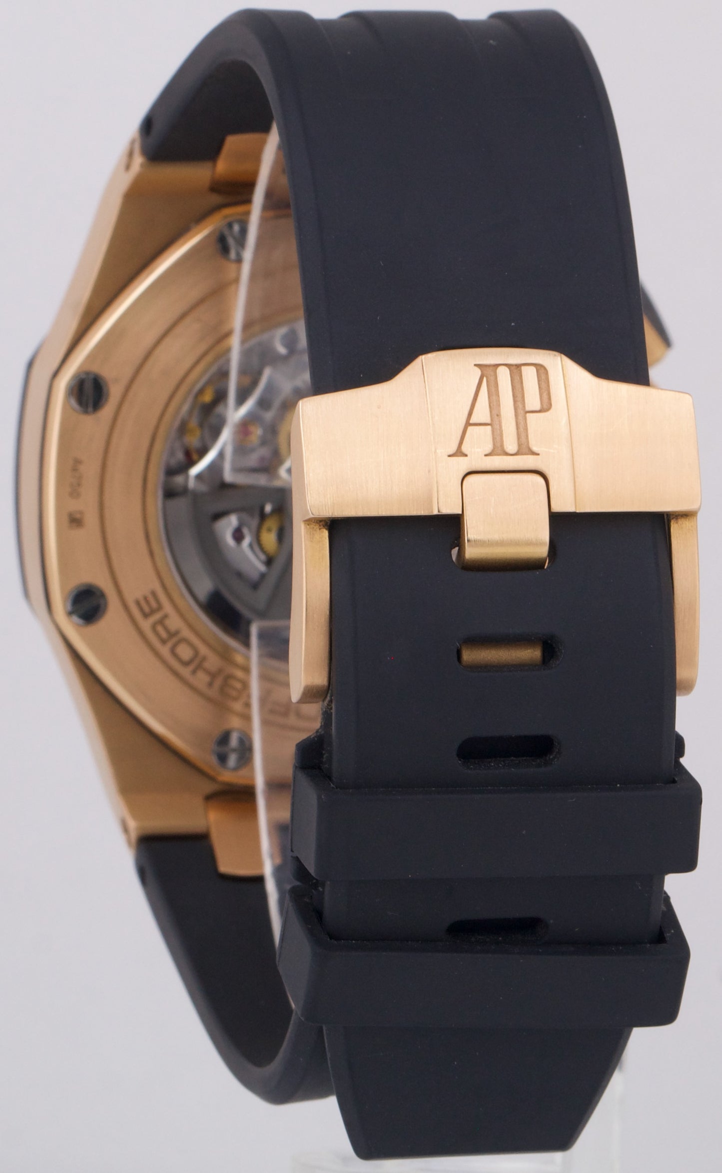 Audemars Piguet Royal Oak Offshore 18K Rose Gold BLACK Rubber 44mm Watch 26401RO