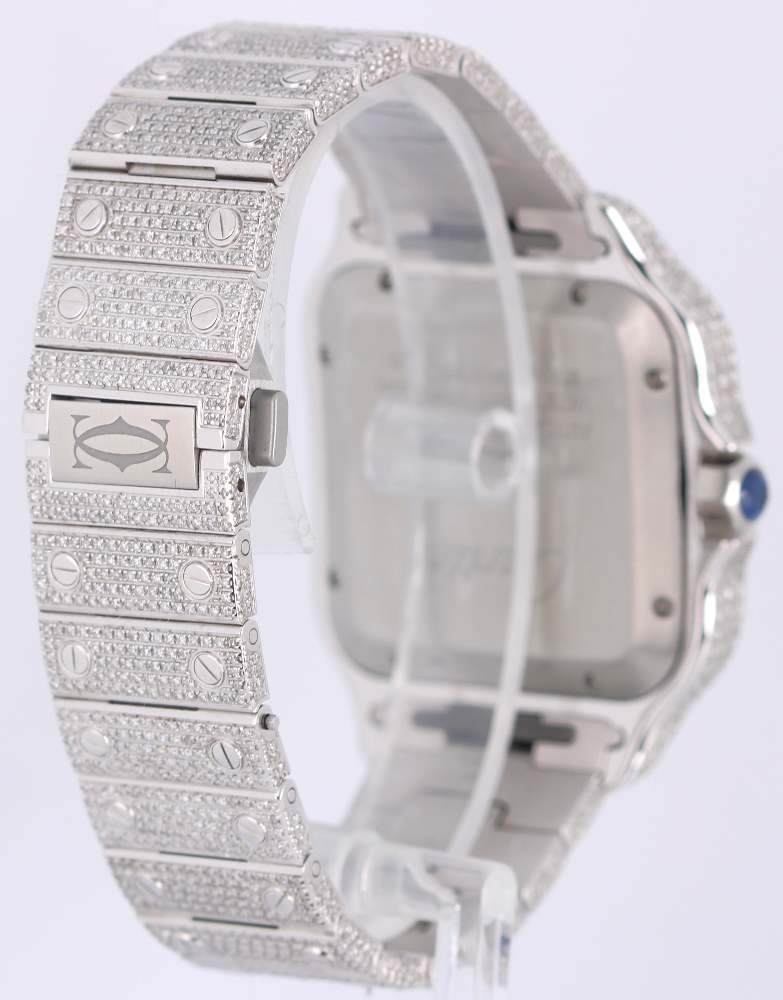 Cartier Santos LARGE PAPERS Pave DIAMOND 47.5x39.8mm WSSA0018 4072