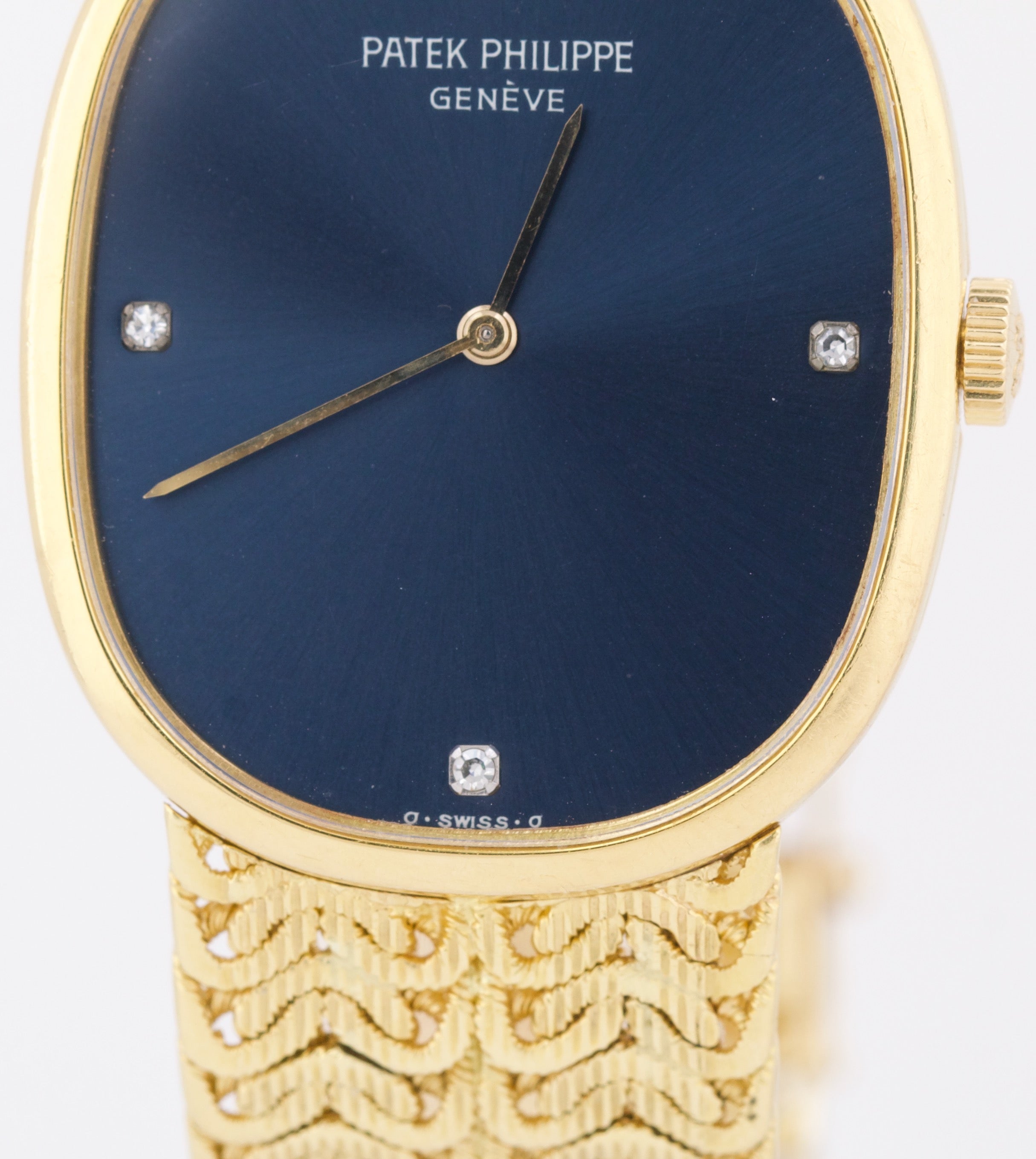 Vintage Patek Philippe Golden Eclipse 3748 Blue Diamond 18K Yellow Gold Watch