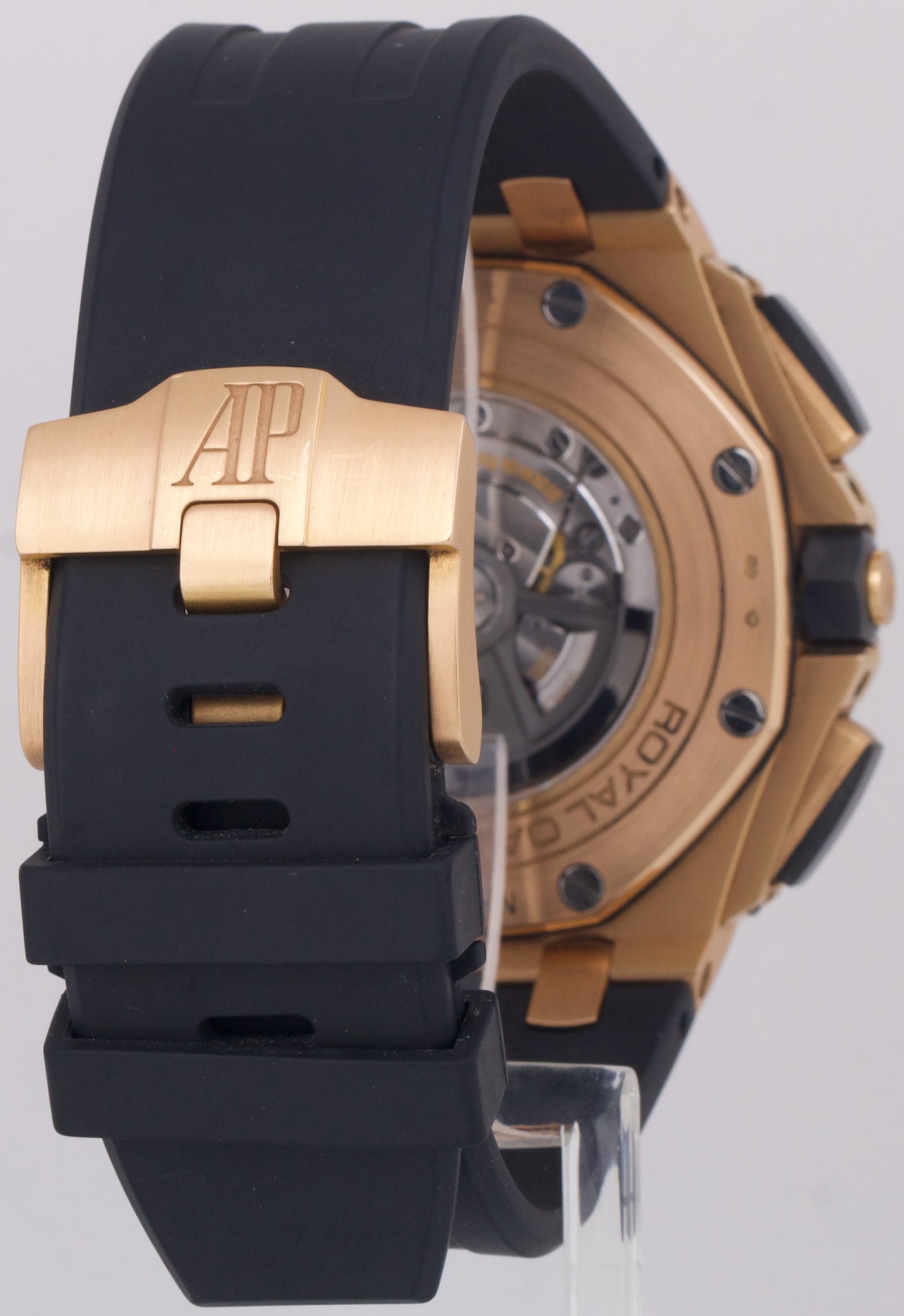 Audemars Piguet Royal Oak Offshore 18K Rose Gold BLACK Rubber 44mm Watch 26401RO