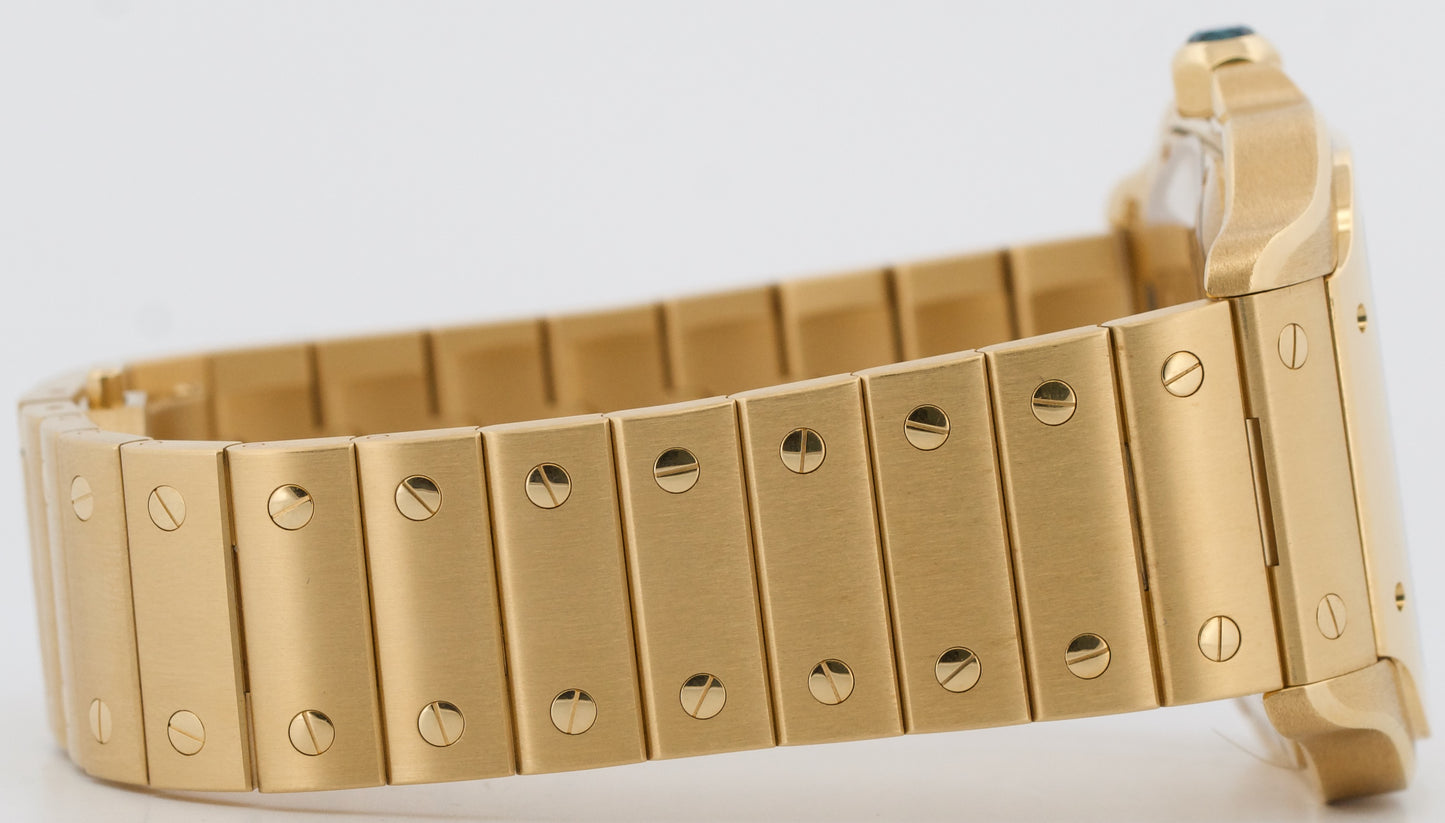 2024 PAPERS Cartier Santos GOLD SUNRAY 18K Yellow Gold 39.8mm 4070 WGSA0095 BOX