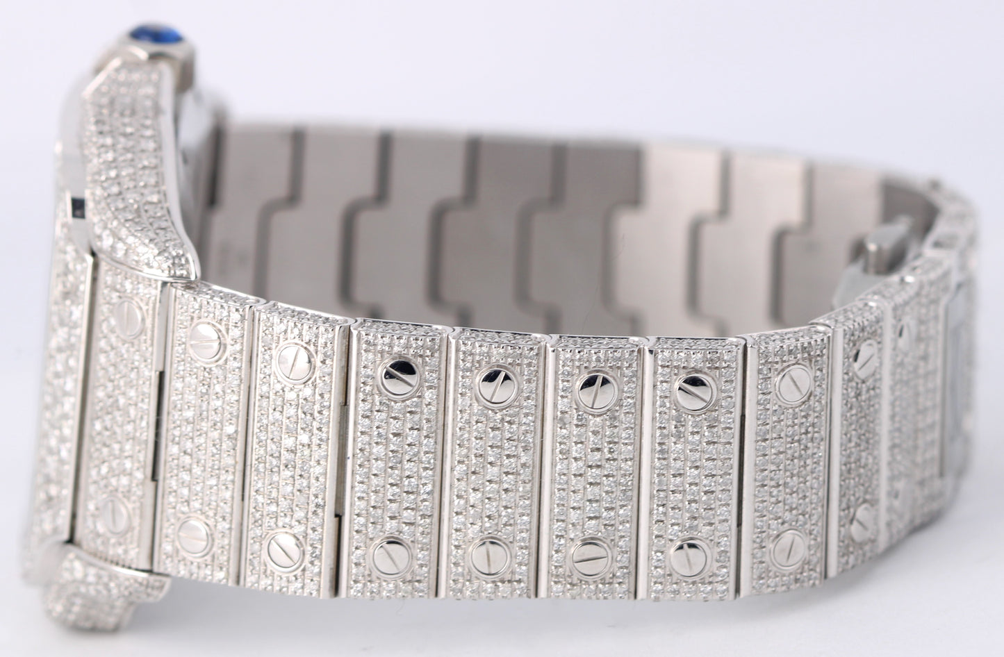 Cartier Santos LARGE PAPERS Pave DIAMOND 47.5x39.8mm WSSA0018 4072 Watch BOX