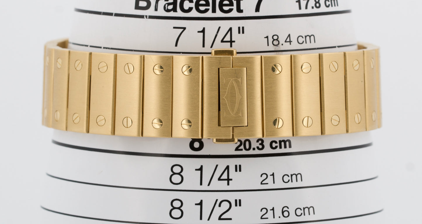 2024 PAPERS Cartier Santos GOLD SUNRAY 18K Yellow Gold 39.8mm 4070 WGSA0095 BOX