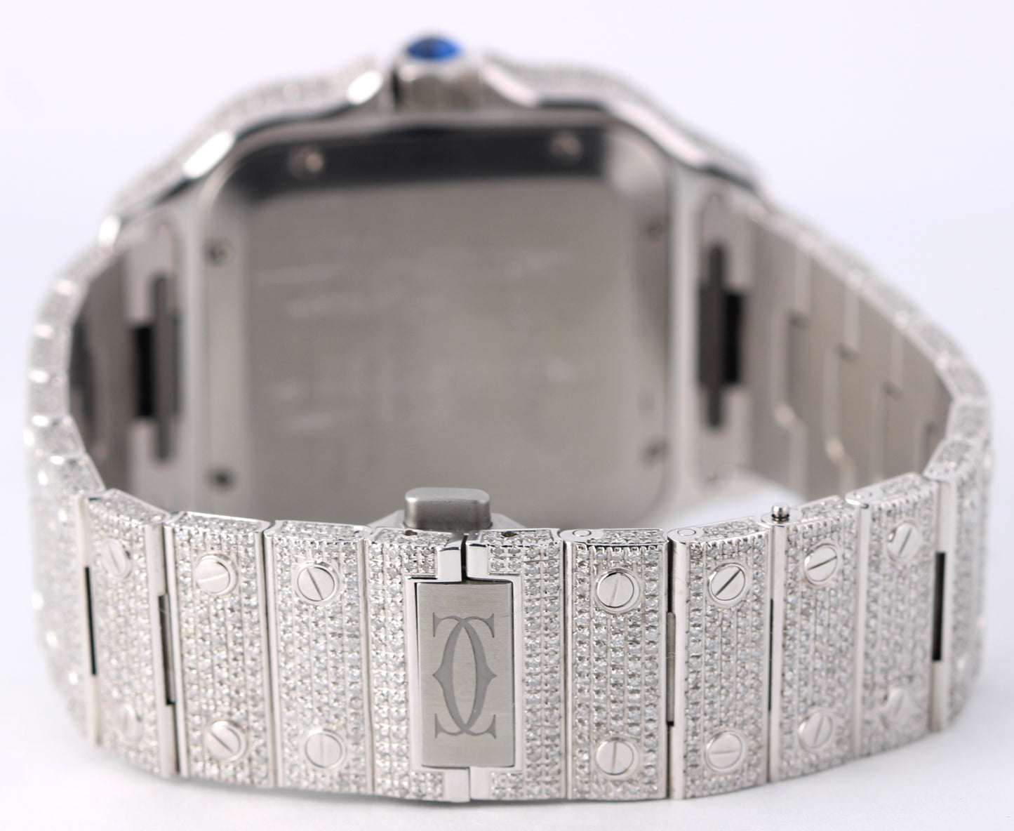 Cartier Santos LARGE PAPERS Pave DIAMOND 47.5x39.8mm WSSA0018 4072 Watch BOX