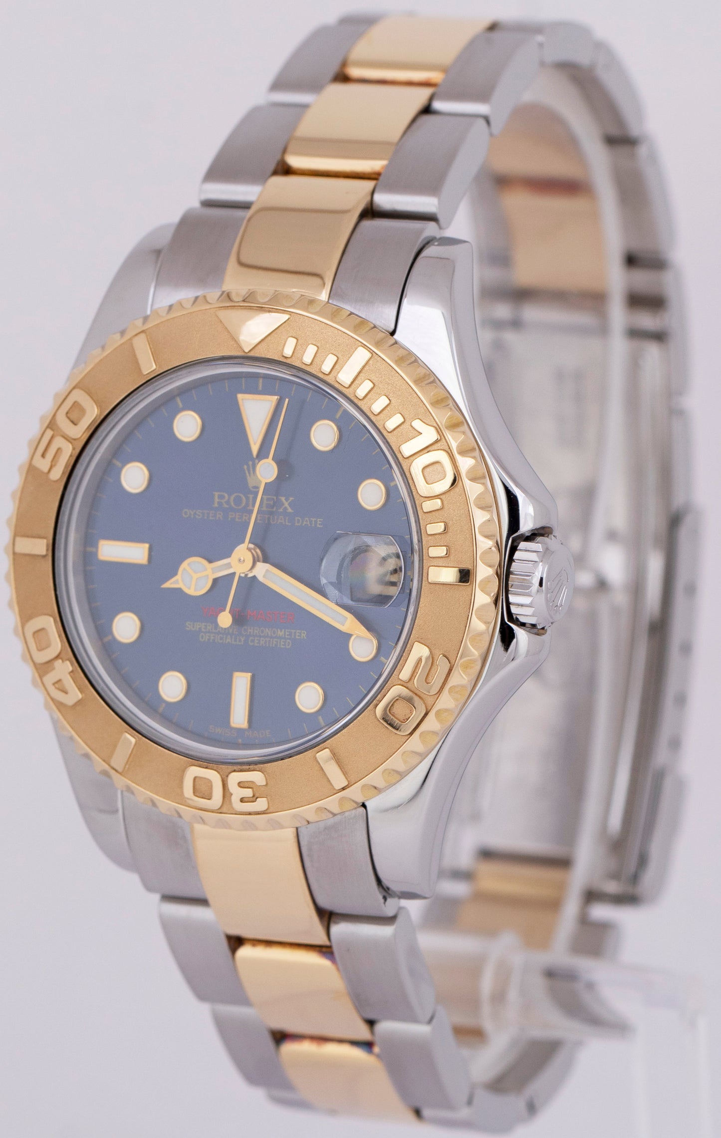 MINT PAPERS Rolex Yacht-Master Two-Tone 18K Gold Blue 35mm Watch 168623 B+P