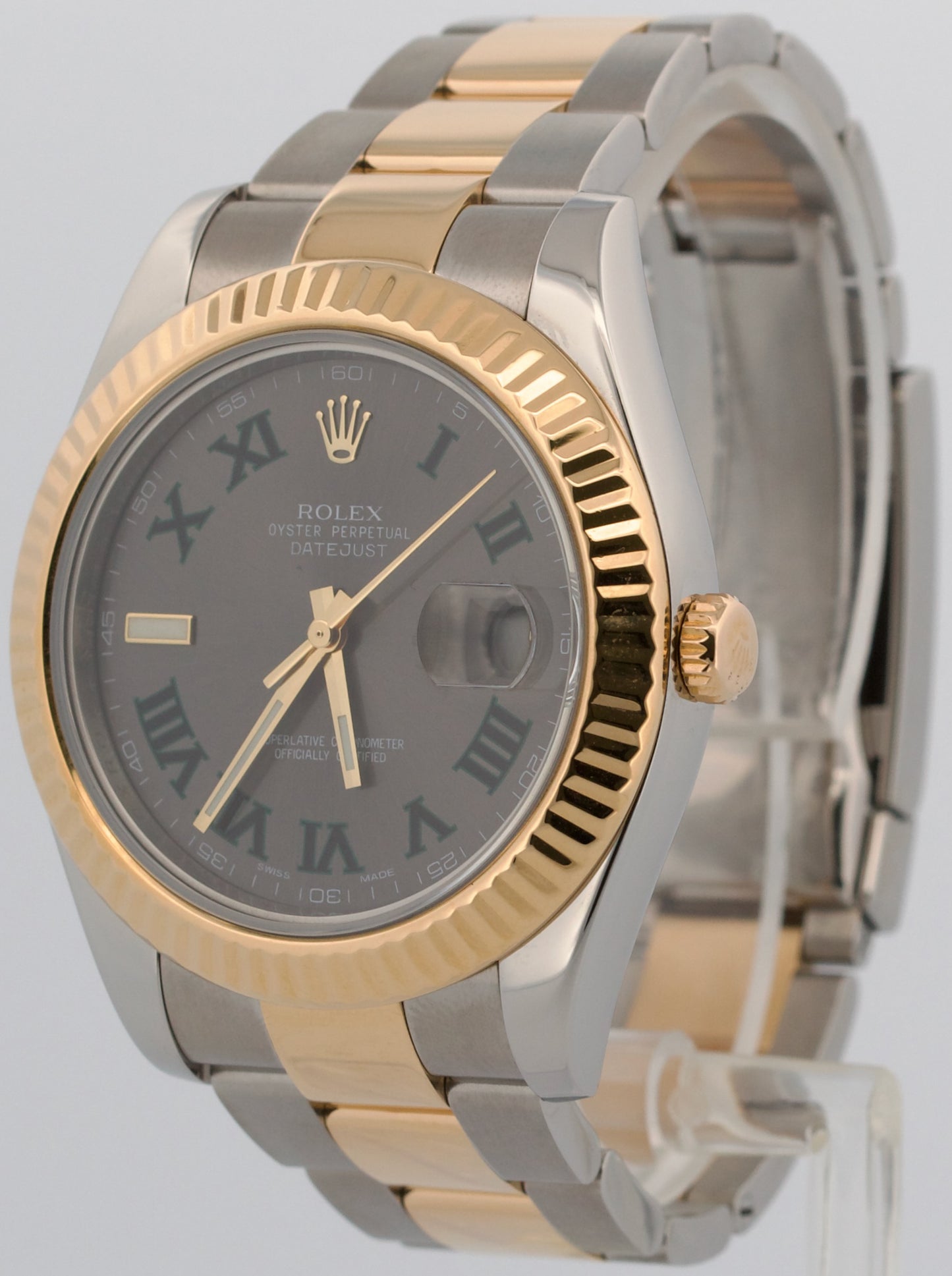 2010 PAPERS Rolex Datejust II WIMBLEDON Rhodium Steel 18K Gold 41mm 116333 BOX
