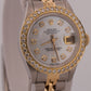 1990 Ladies Rolex DateJust 26mm MOP DIAMOND BEZEL 18K Gold Steel JUBILEE 69173