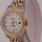 1990 Ladies Rolex DateJust 26mm MOP DIAMOND BEZEL 18K Gold Steel JUBILEE 69173