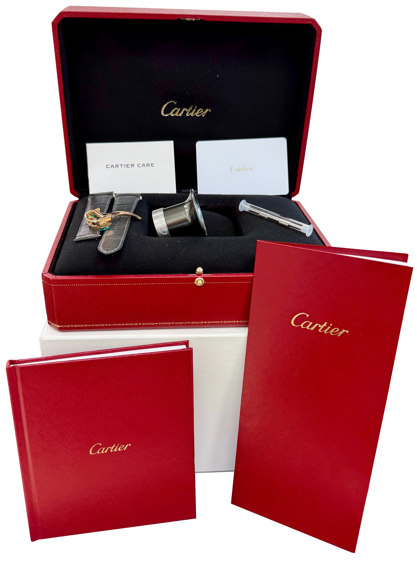 Cartier Santos 4110 / WHSA0016 39.8mm SKELETON 18K Rose Gold Watch Box Papers