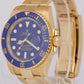 PAPERS Rolex Submariner Date BLUE 40mm Ceramic 18K Yellow Gold 116618 LB BOX