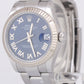 MINT Ladies Rolex DateJust BLUE ROMAN 18K White Gold 31mm Oyster 178274 Watch