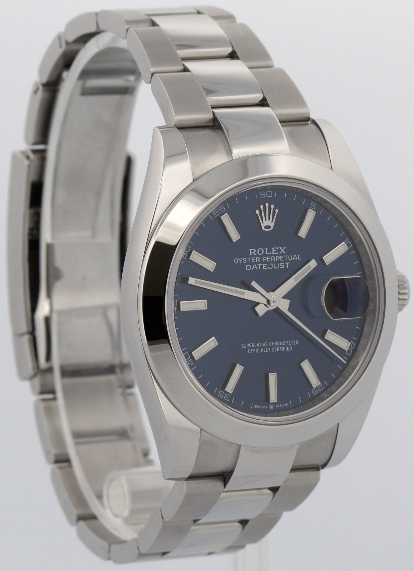 2024 PAPERS Rolex DateJust 41mm BLUE Stainless Steel Smooth OYSTER 126300 BOX