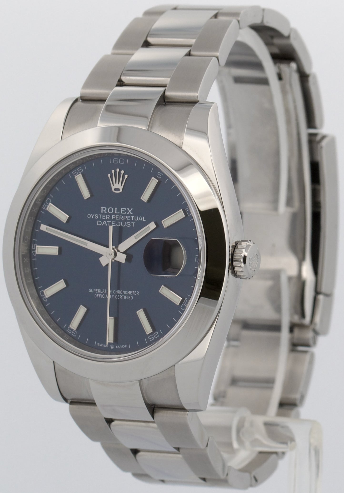 2024 PAPERS Rolex DateJust 41mm BLUE Stainless Steel Smooth OYSTER 126300 BOX