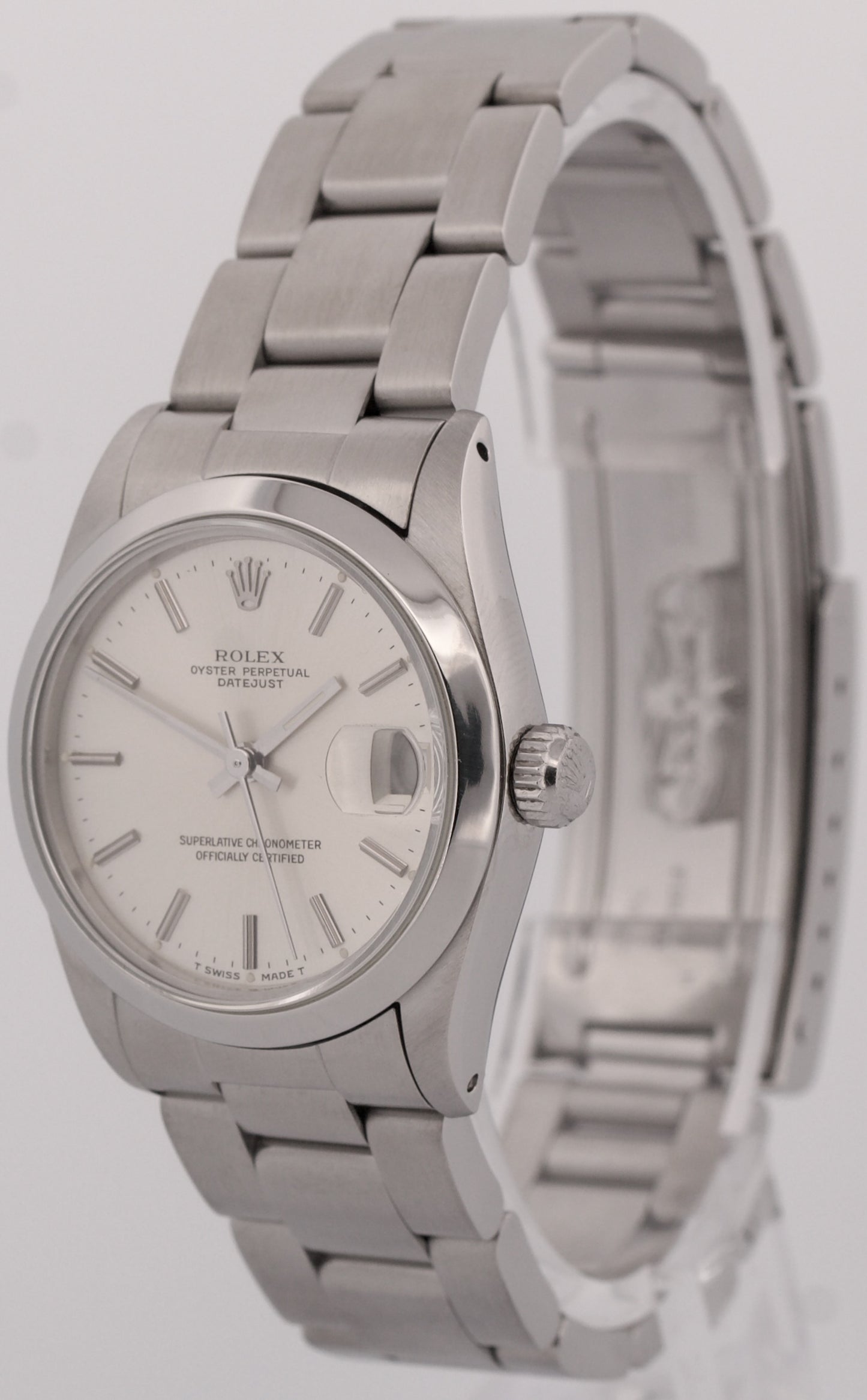 1985 Ladies Rolex DateJust SILVER 31mm Stainless Steel OYSTER Automatic 68240