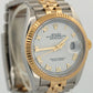 Rolex DateJust 36 WHITE ROMAN 18K Yellow Gold Steel JUBILEE Fluted 36mm 126233