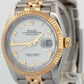 Rolex DateJust 36 WHITE ROMAN 18K Yellow Gold Steel JUBILEE Fluted 36mm 126233