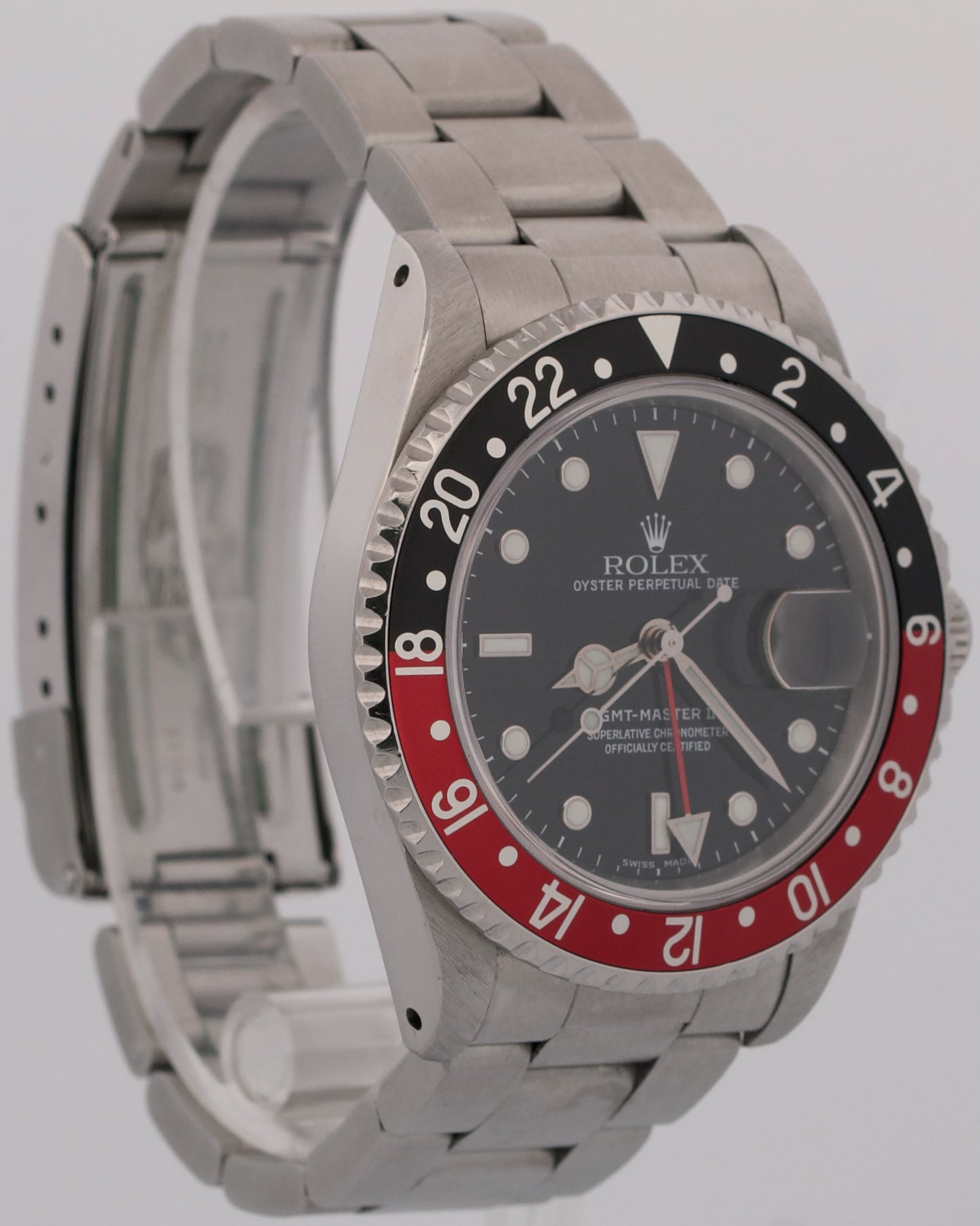 PAPERS Rolex GMT-Master II COKE Red Black Stainless Steel OYSTER 16710 Watch BOX