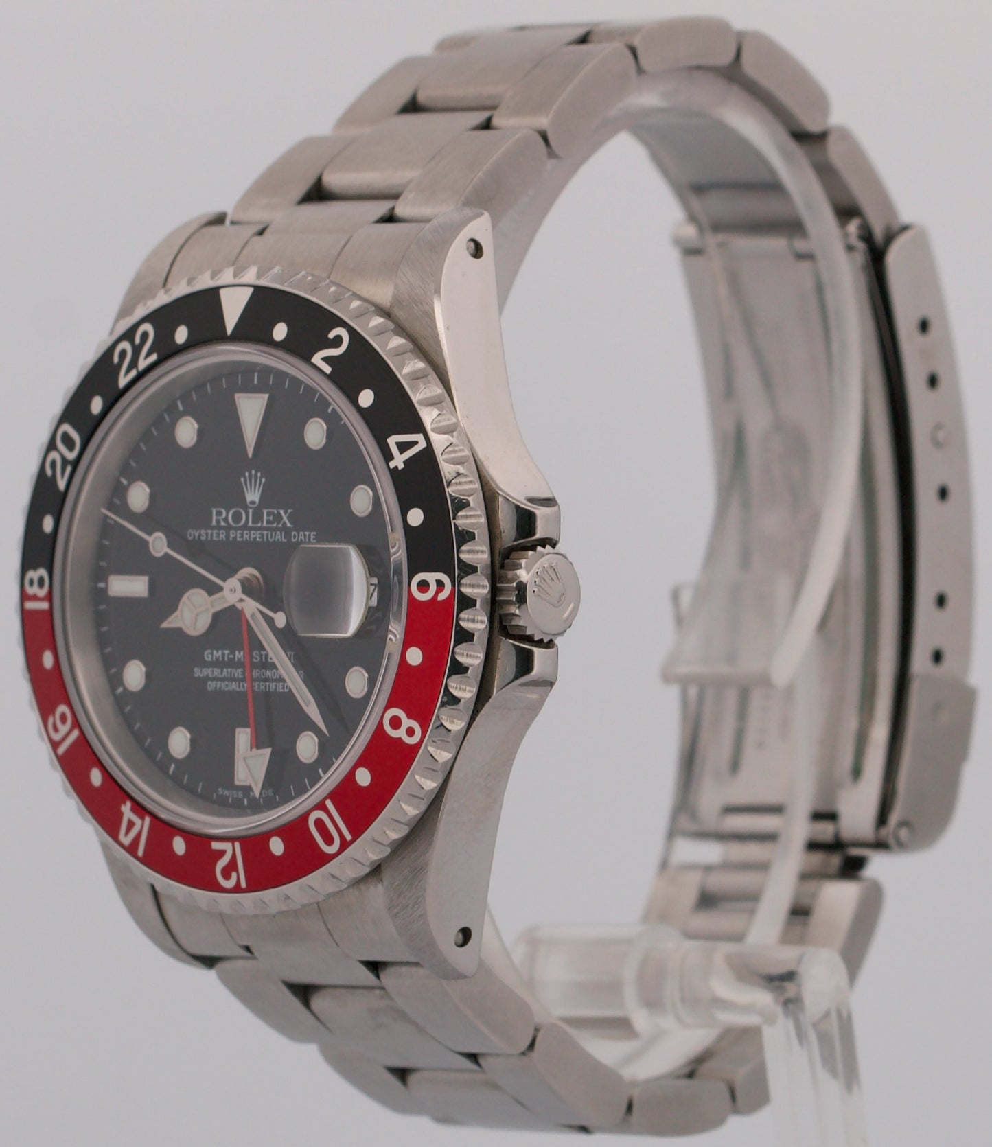 PAPERS Rolex GMT-Master II COKE Red Black Stainless Steel OYSTER 16710 Watch BOX