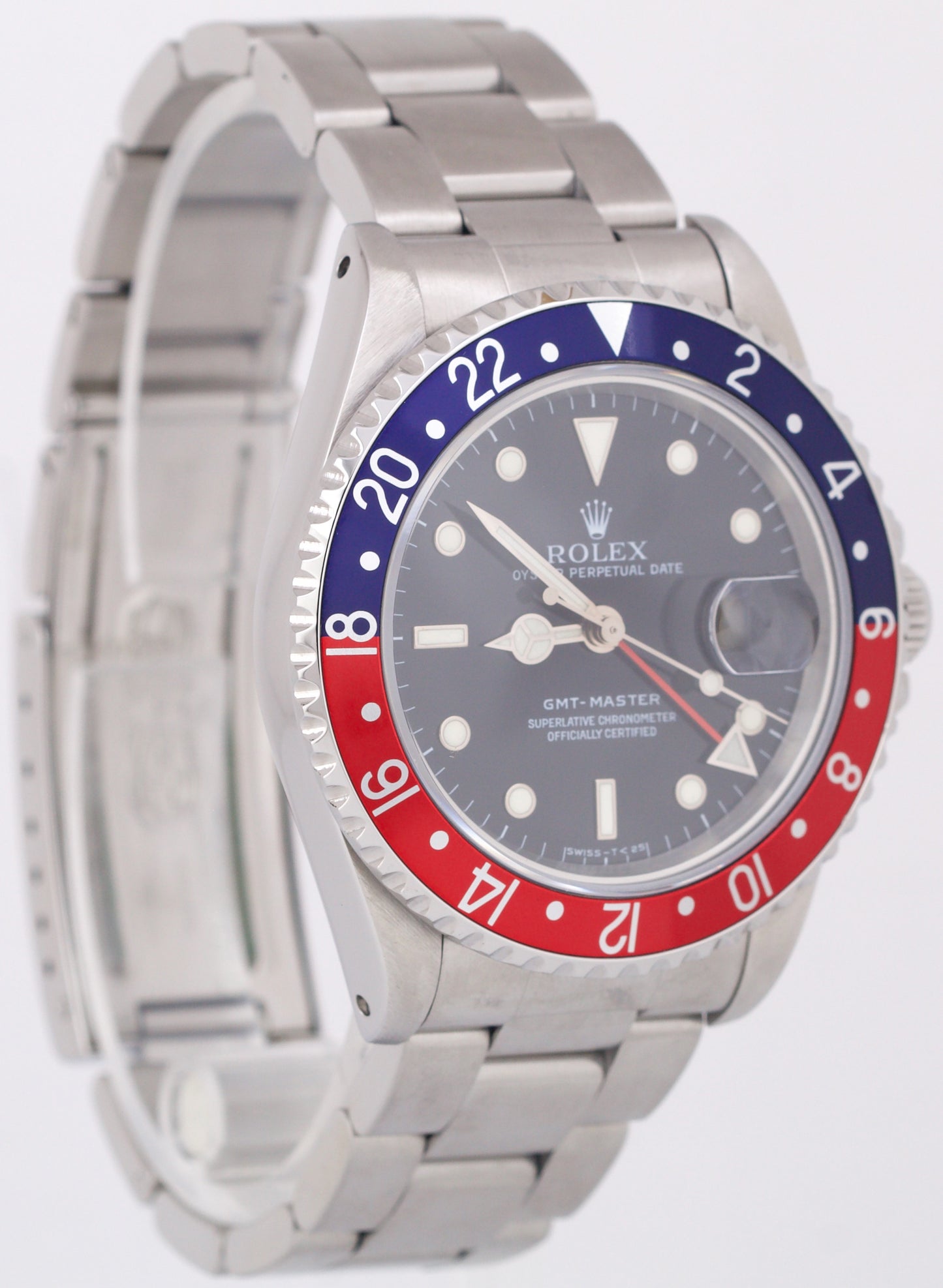 MINT Rolex GMT-Master PEPSI Blue Red Stainless OYSTER Black Steel 40mm 16700 BOX