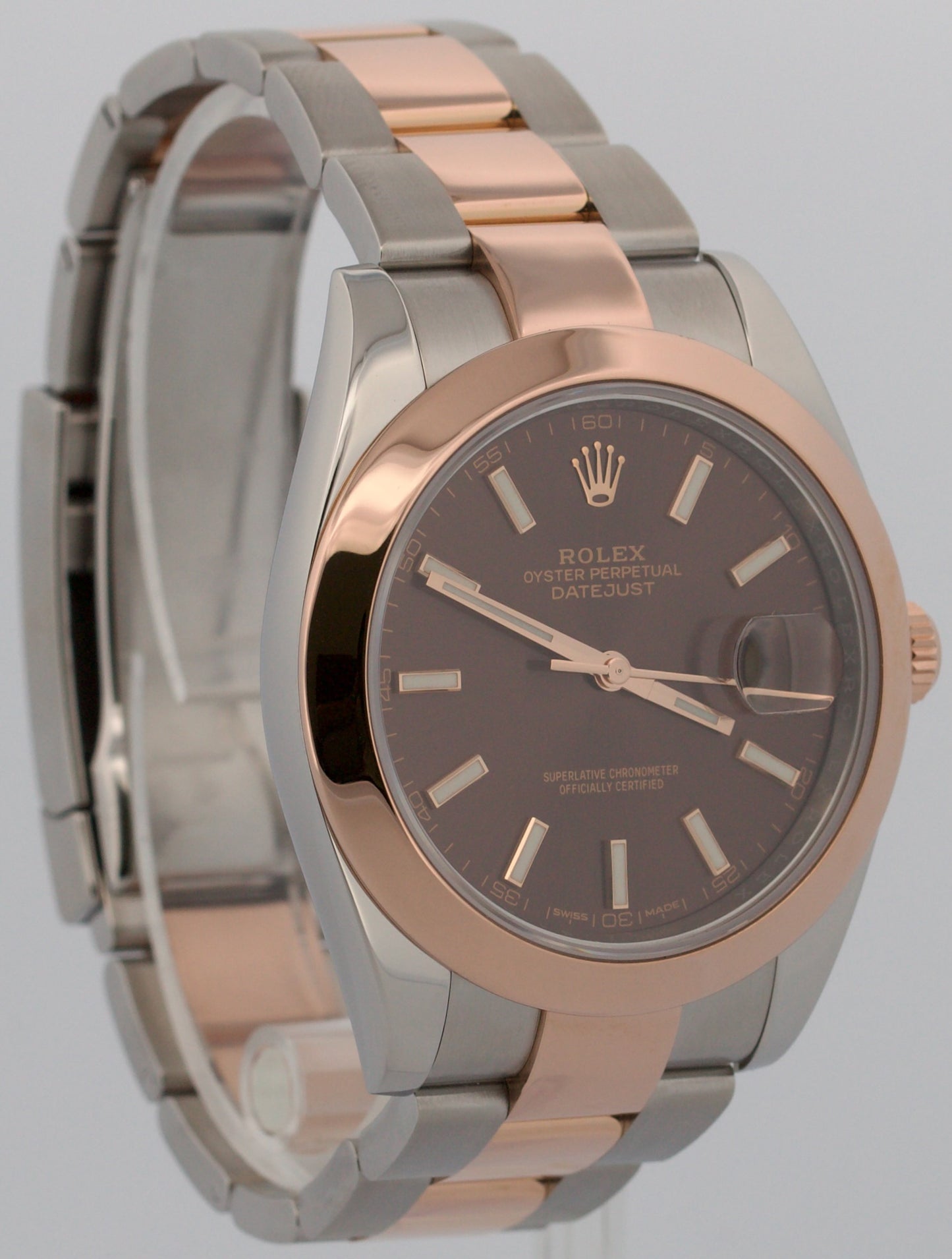 2026 RSC PAPERS Rolex DateJust 41mm CHOCOLATE 18K Rose Gold Steel 126301 BOX