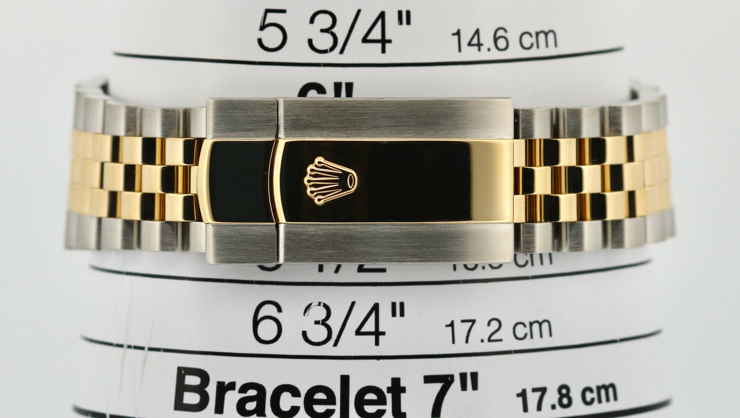 Rolex DateJust 36 WHITE ROMAN 18K Yellow Gold Steel JUBILEE Fluted 36mm 126233