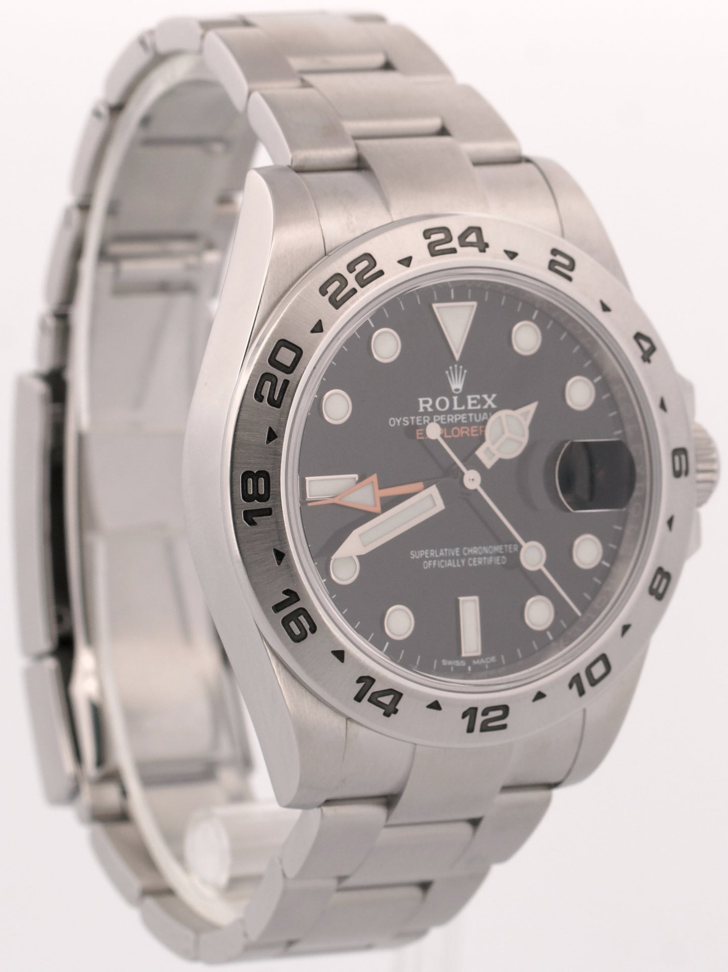 2018 PAPERS Rolex Explorer II 42mm 216570 BLACK Orange Steel GMT Watch BOX