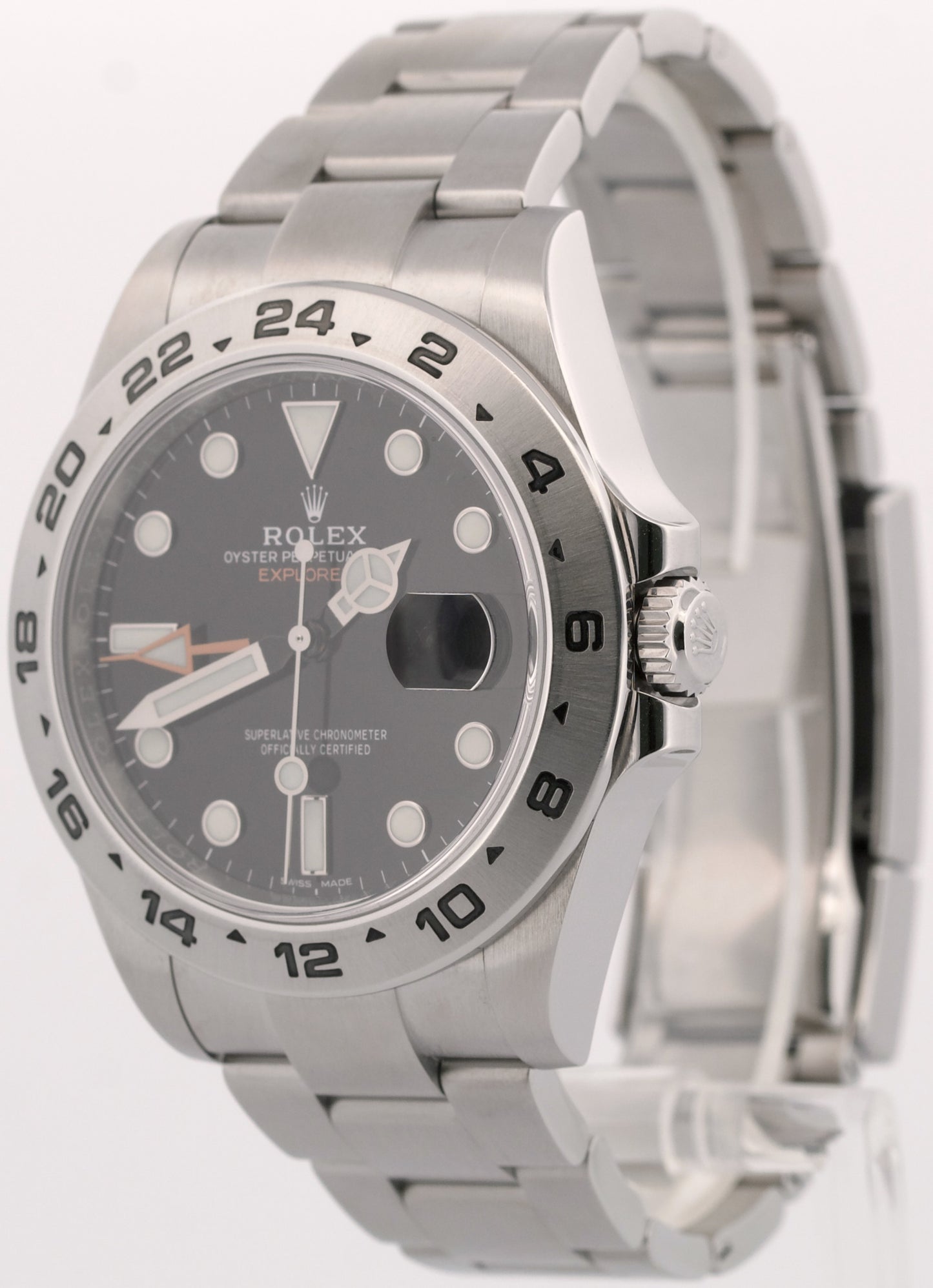 2018 PAPERS Rolex Explorer II 42mm 216570 BLACK Orange Steel GMT Watch BOX