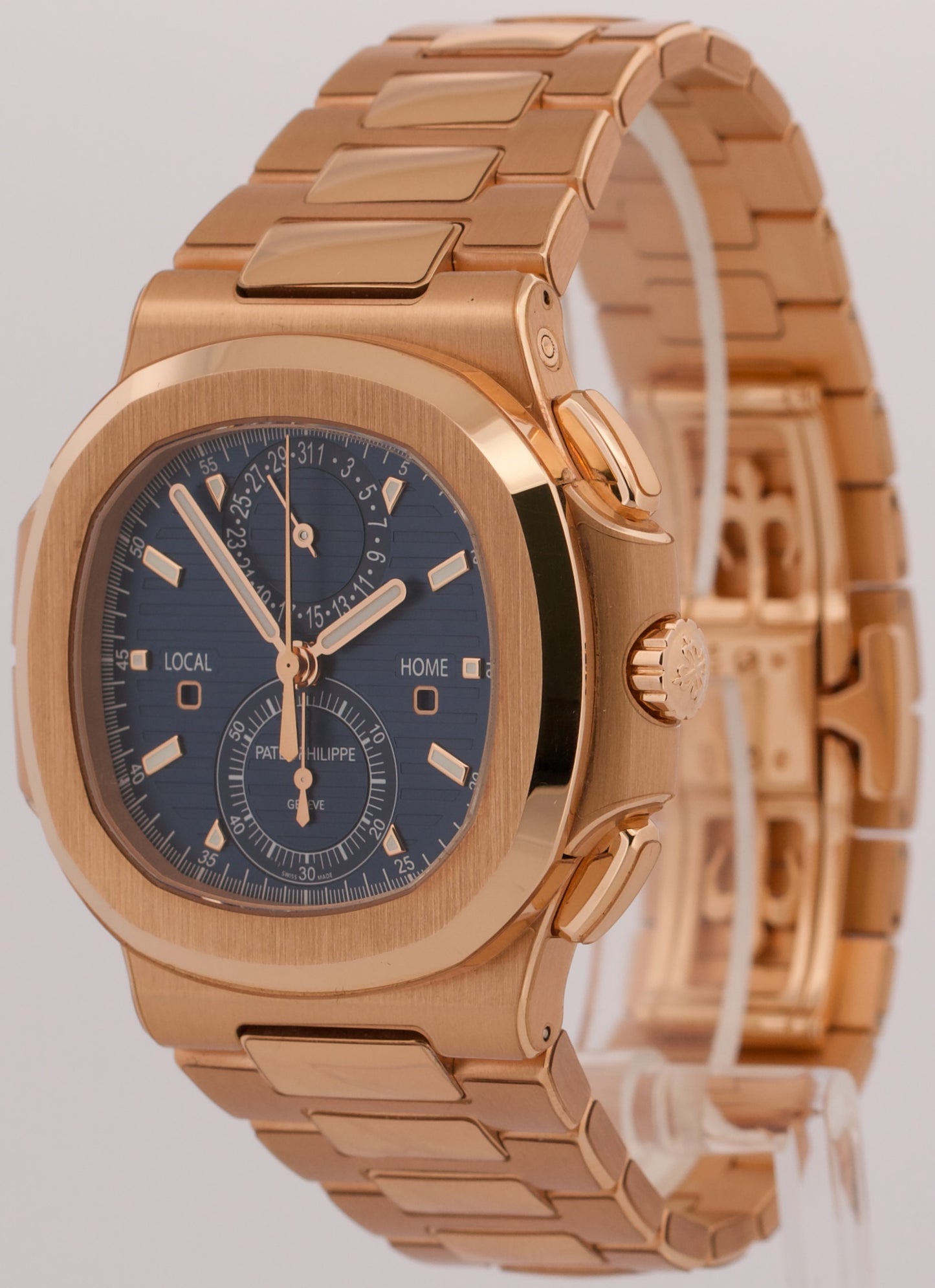 2021 PAPERS Patek Philippe Nautilus 40.5mm BLUE 18K Travel Time 5990/1R-001 BOX