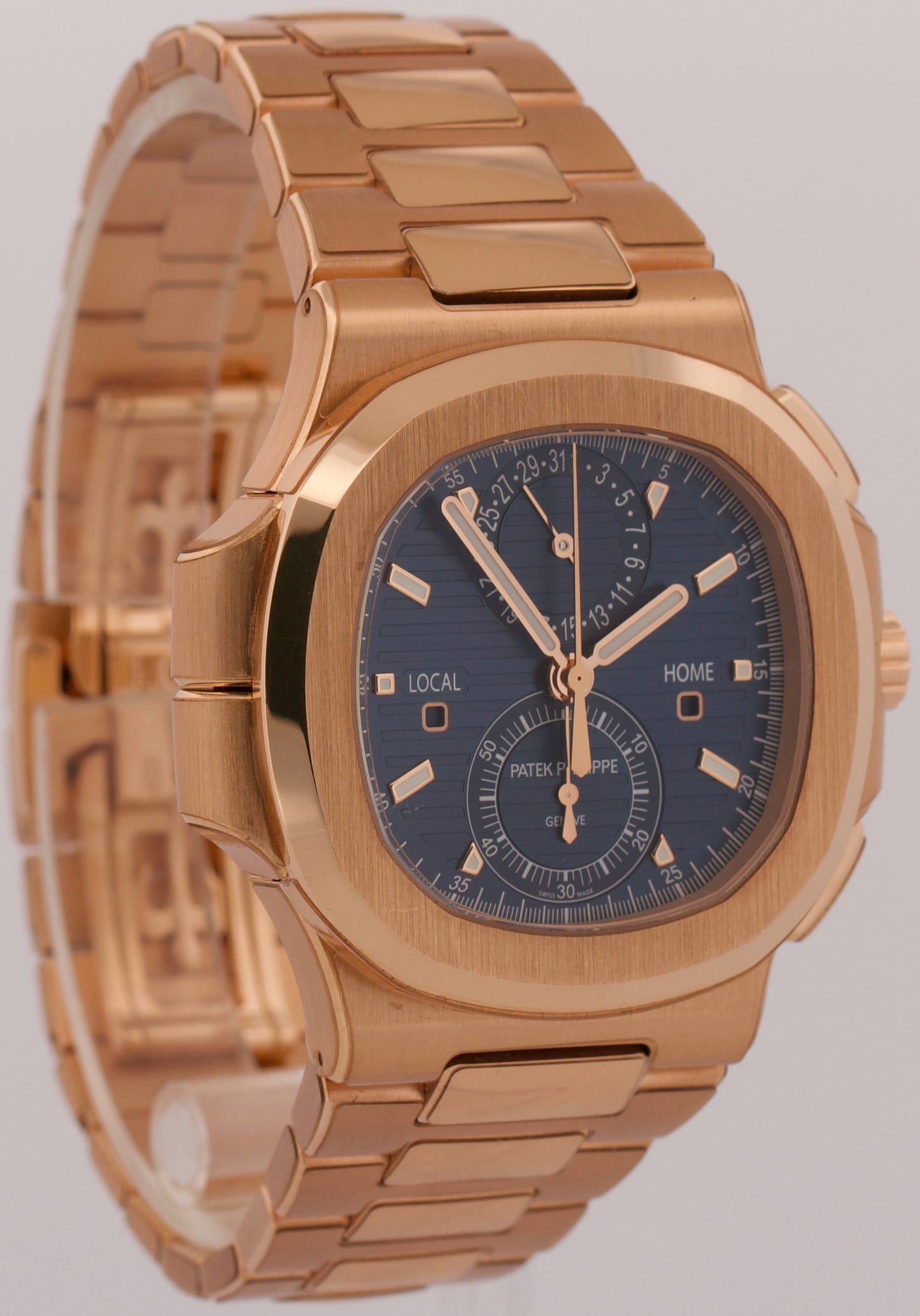 2021 PAPERS Patek Philippe Nautilus 40.5mm BLUE 18K Travel Time 5990/1R-001 BOX