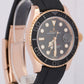 MINT Rolex Yacht-Master 18K Rose Gold Black Oysterflex Rubber 40mm Watch 116655