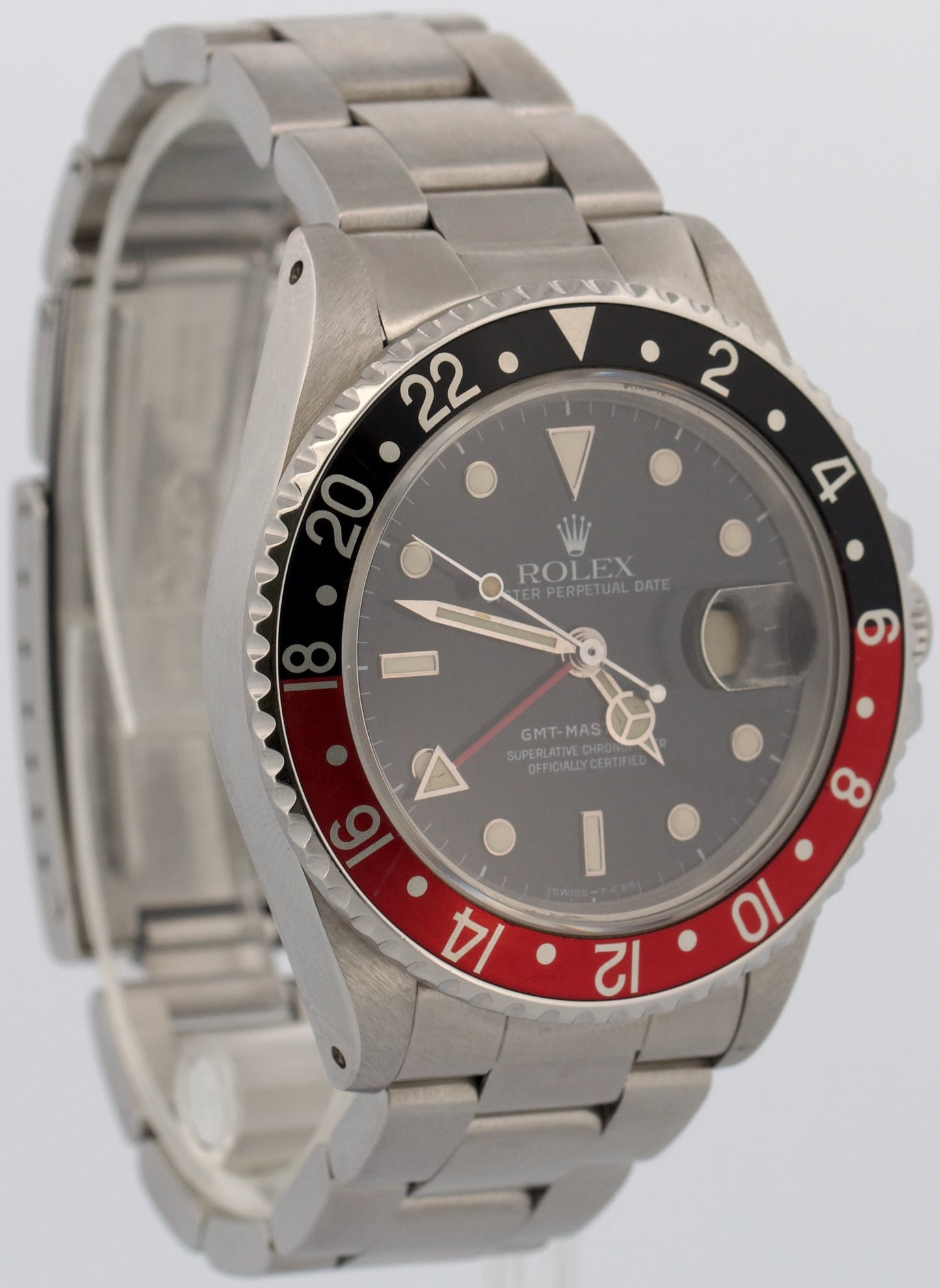 1987 Rolex GMT-Master II 40mm FAT LADY Red Black COKE Stainless Steel 16760