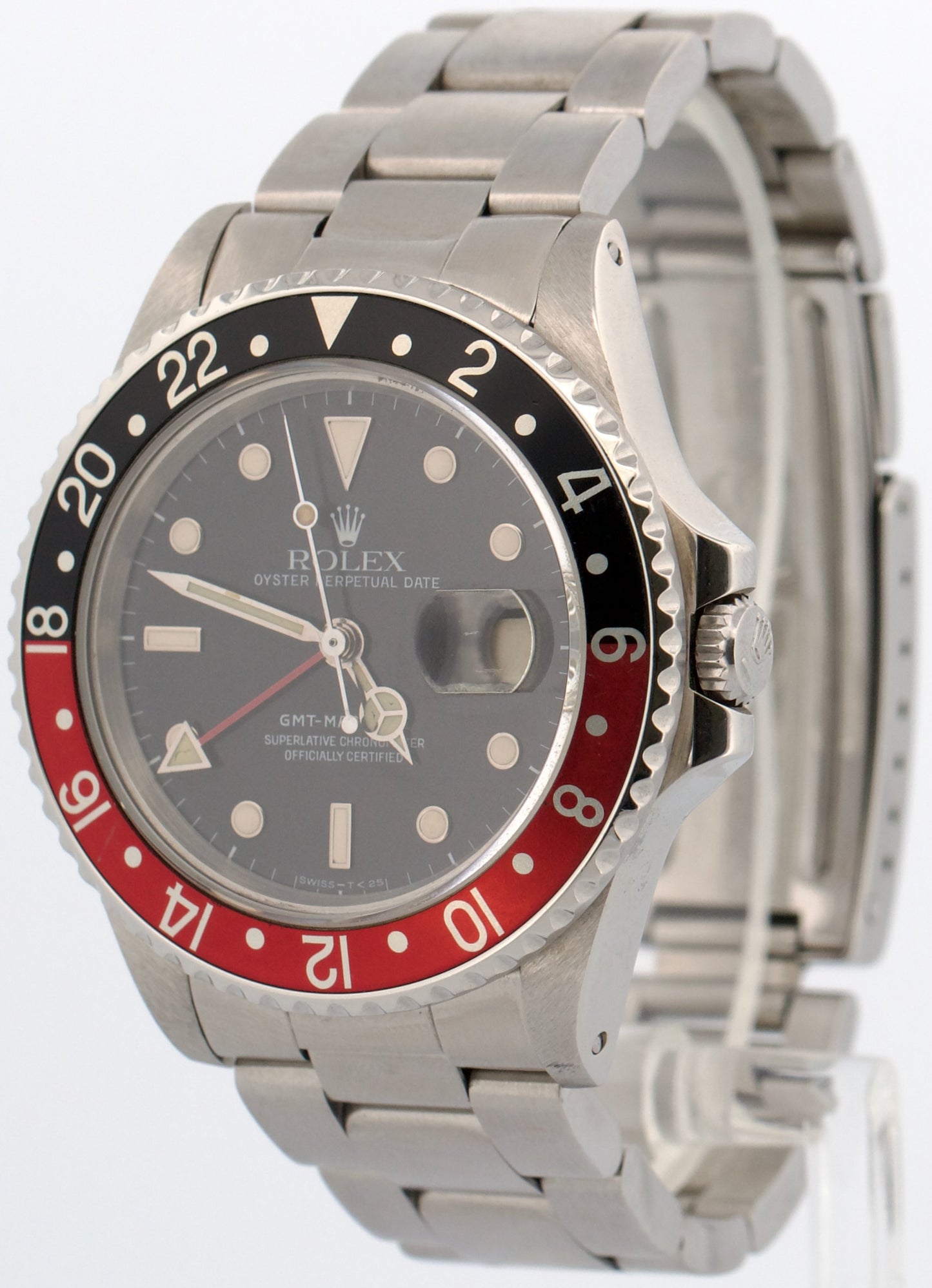 1987 Rolex GMT-Master II 40mm FAT LADY Red Black COKE Stainless Steel 16760