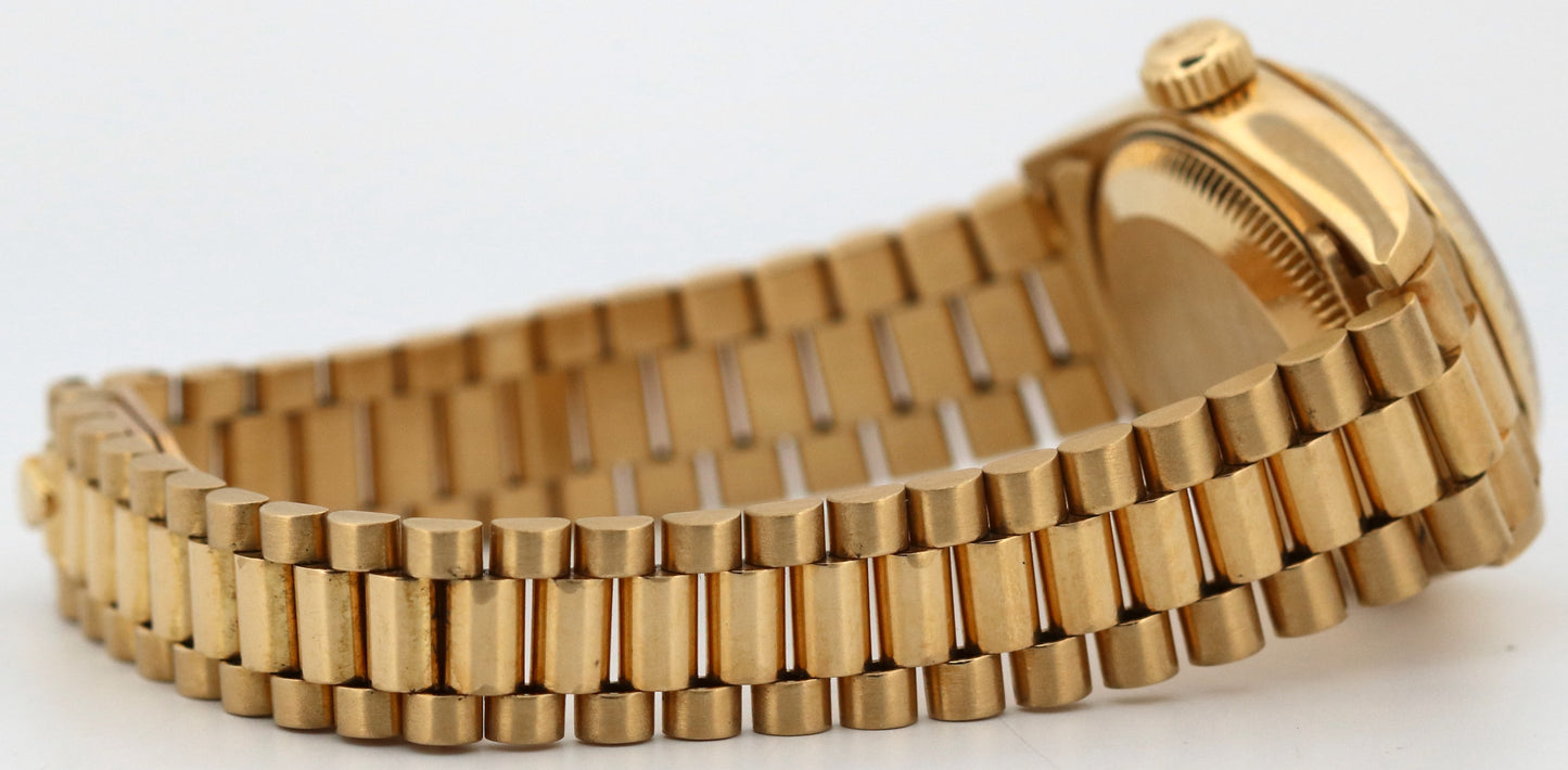 Ladies Rolex DateJust President 26mm BLUE DIAMOND 18K Yellow Gold Watch 69178
