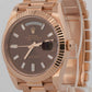 2025 PAPERS Rolex Day-Date President 40mm CHOCOLATE BAGUETTE 18K Gold 228235 BOX