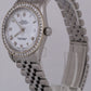 Rolex DateJust 36mm DIAMOND Stainless Steel WHITE ROMAN Jubilee Watch 16030