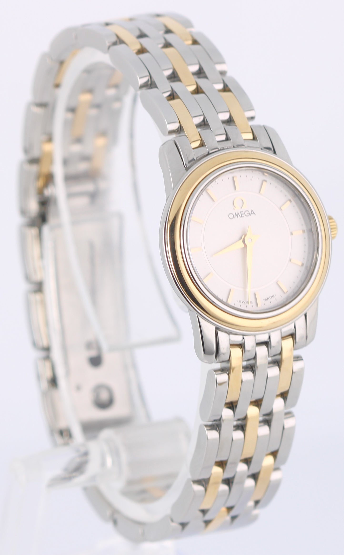 Omega De Ville Prestige Two-Tone Gold Steel Silver 22mm 4370.31.00 Quartz Watch