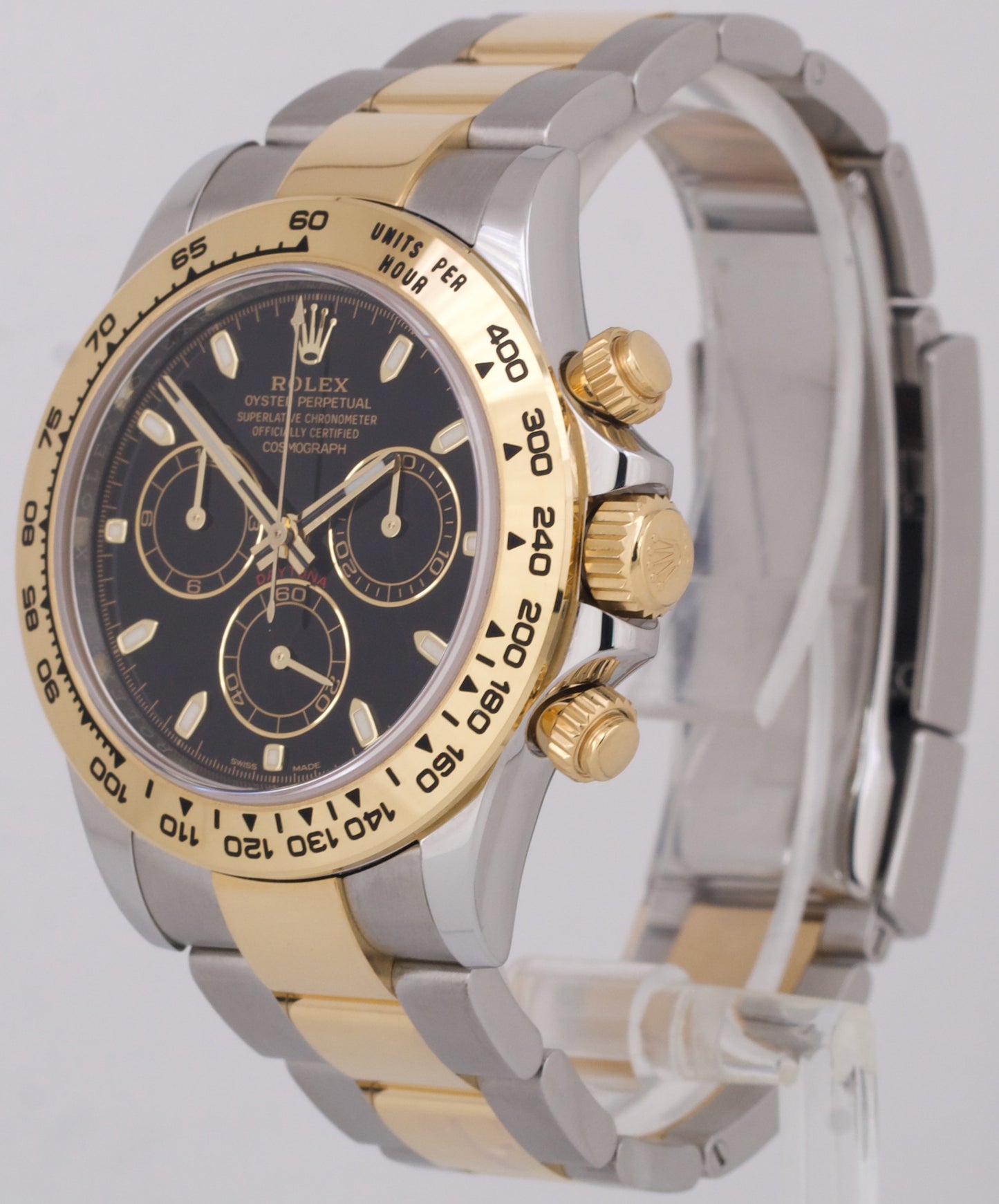 MINT NEW CARD Rolex Daytona Cosmograph 40mm Black 18K Gold Steel 116503 BOX