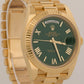 2023 PAPERS Rolex Day-Date President 40mm ARABIC GREEN ROMAN 18K Gold 228238 BOX